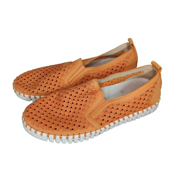 Isle Jacobsen Perforated Slip on Sneaker Orange EU 40 US 10 - Picture 1 of 6